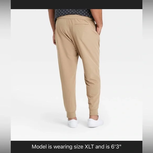 NWT Men’s Big & Tall Tech Jogger Pants - Goodfellow & Co. Khaki 3XL - Picture 4 of 4